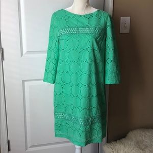 London Times Green Shift Dress, 10